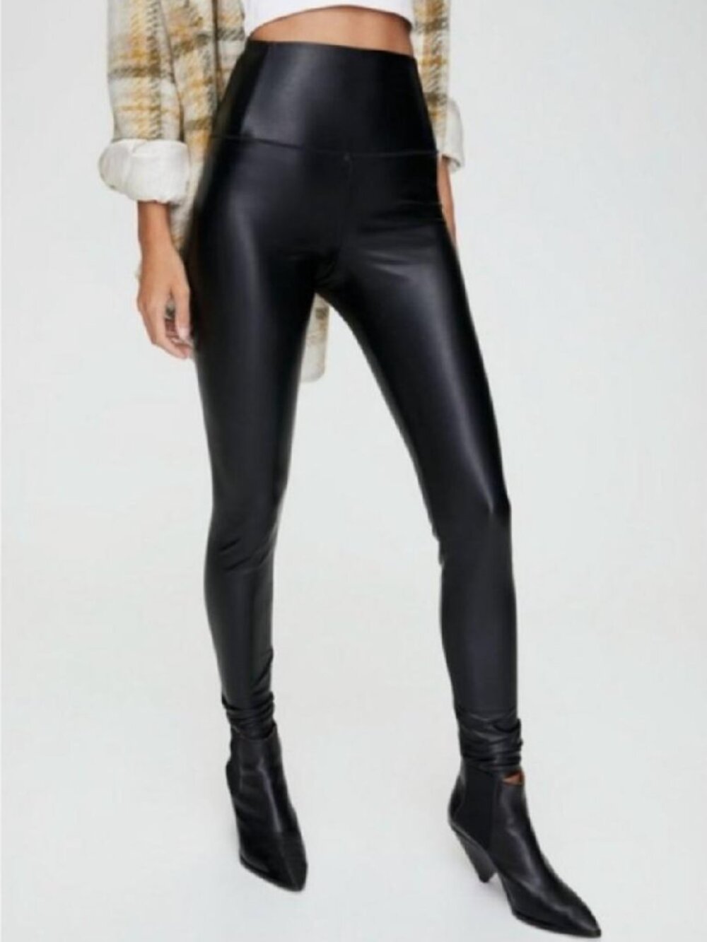 Aritzia Wilfred Free Black Faux Leather High Rise Skinny Leggings Pants XS